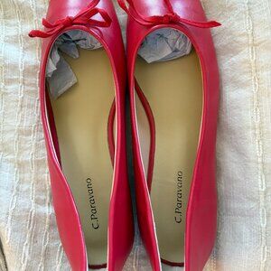 C. Paravano Red Ballet Flats Sz 9.5